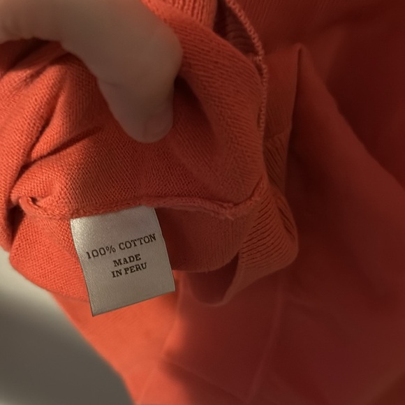 Peter Millar Mens Quarterzip Orange 100% Cotton Medium EUC Golf Long Sleeve - Picture 8 of 9